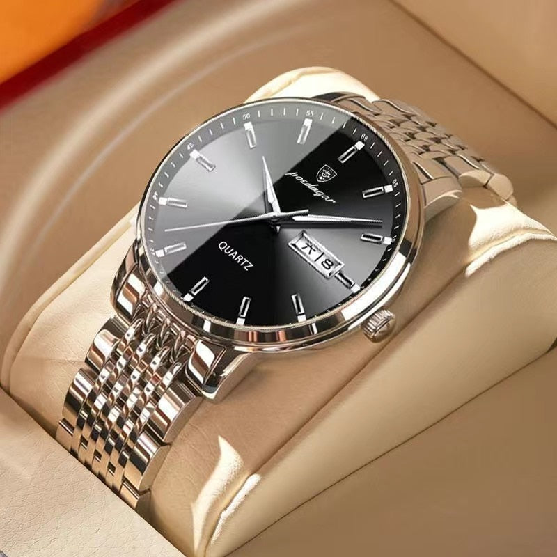 MONTRE ÉTANCHE, BRACELET EN ACIER INOXYDABLE POUR HOMMES