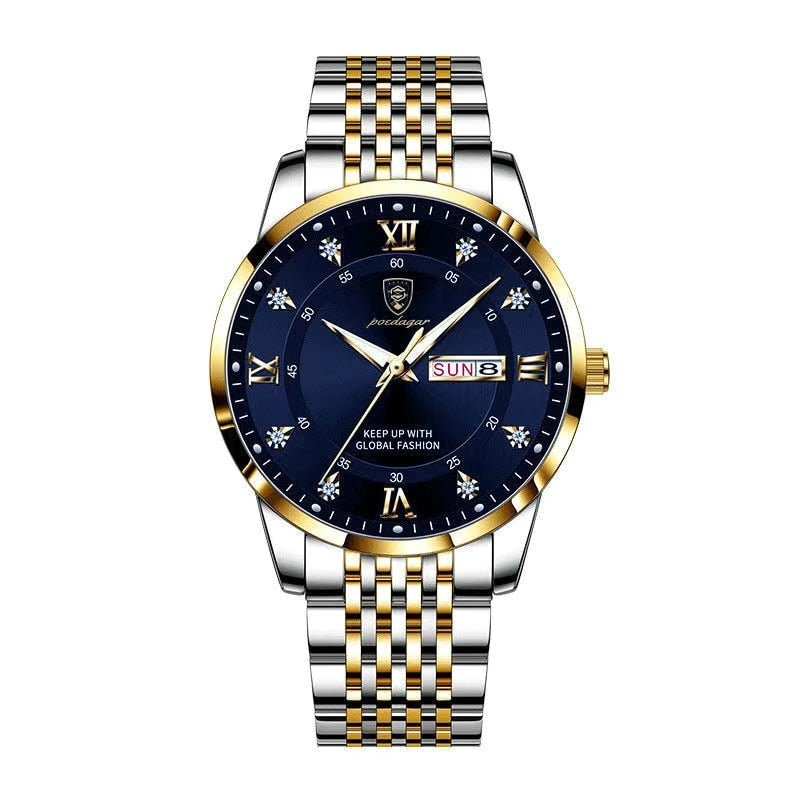 MONTRE ÉTANCHE, BRACELET EN ACIER INOXYDABLE POUR HOMMES
