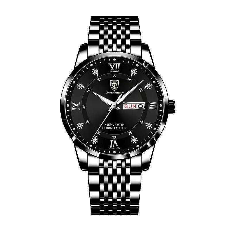 MONTRE ÉTANCHE, BRACELET EN ACIER INOXYDABLE POUR HOMMES