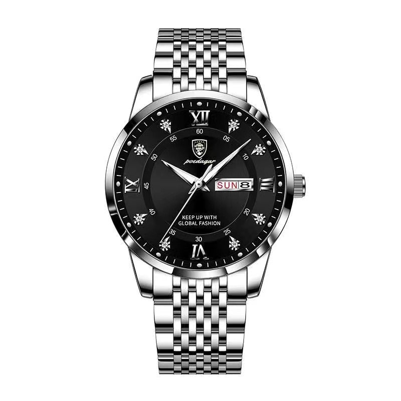 MONTRE ÉTANCHE, BRACELET EN ACIER INOXYDABLE POUR HOMMES