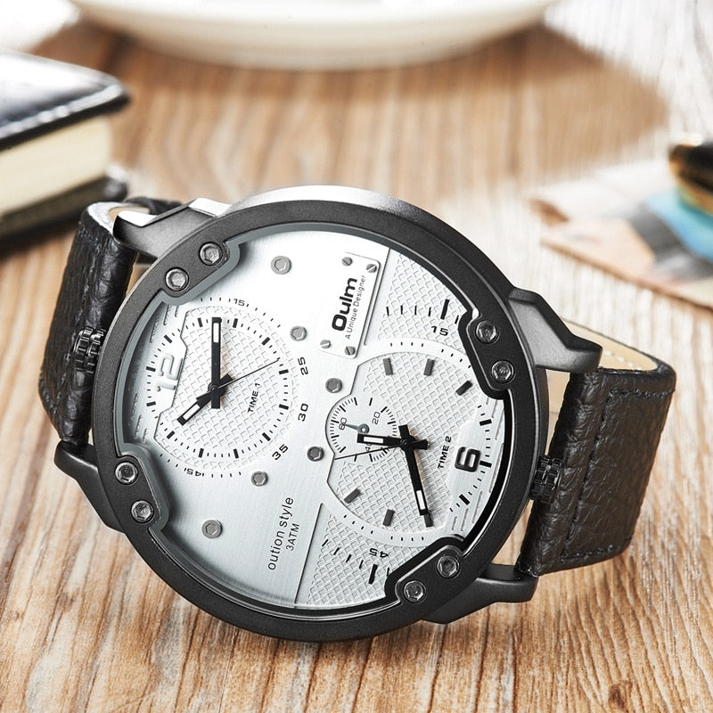 MONTRE HOMMES EN CUIR AU DISIGN UNIQUE