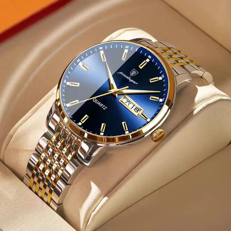 MONTRE ÉTANCHE, BRACELET EN ACIER INOXYDABLE POUR HOMMES