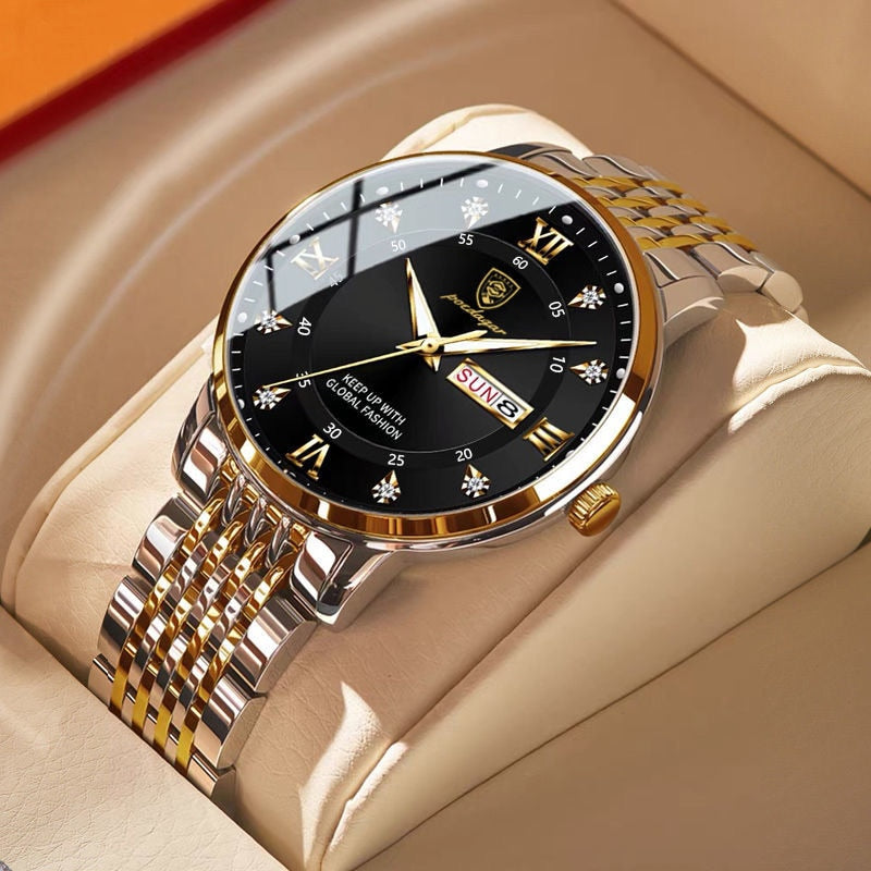 MONTRE ÉTANCHE, BRACELET EN ACIER INOXYDABLE POUR HOMMES