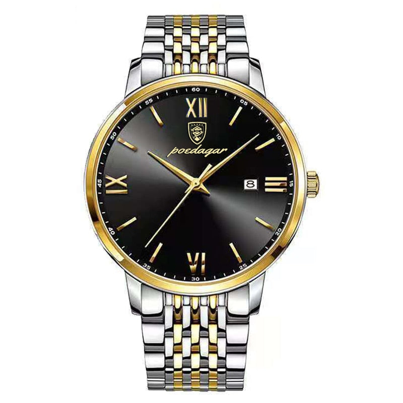 MONTRE ÉTANCHE, BRACELET EN ACIER INOXYDABLE POUR HOMMES