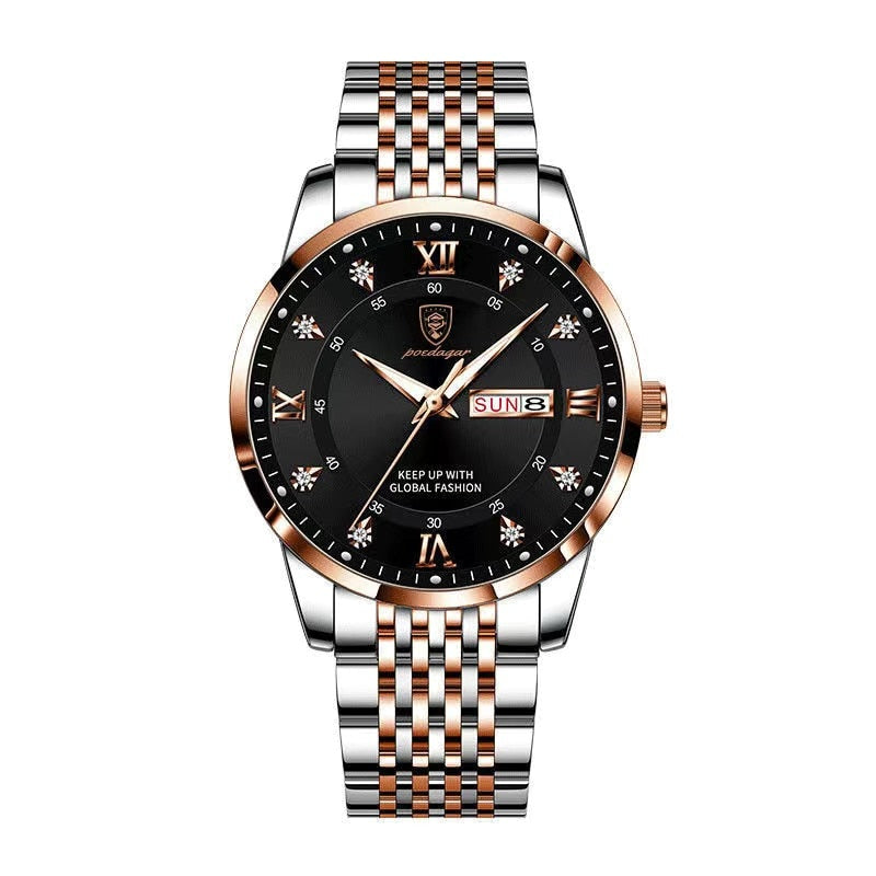 MONTRE ÉTANCHE, BRACELET EN ACIER INOXYDABLE POUR HOMMES