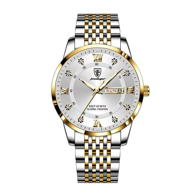 MONTRE ÉTANCHE, BRACELET EN ACIER INOXYDABLE POUR HOMMES