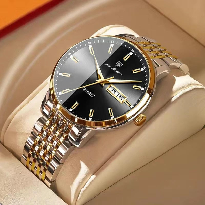 MONTRE ÉTANCHE, BRACELET EN ACIER INOXYDABLE POUR HOMMES