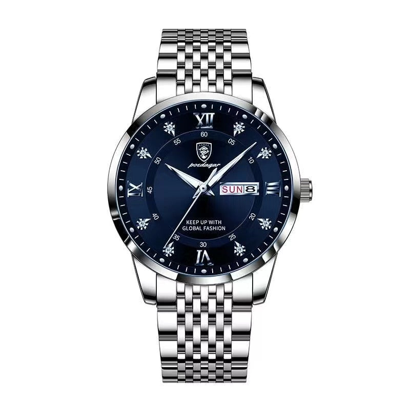 MONTRE ÉTANCHE, BRACELET EN ACIER INOXYDABLE POUR HOMMES