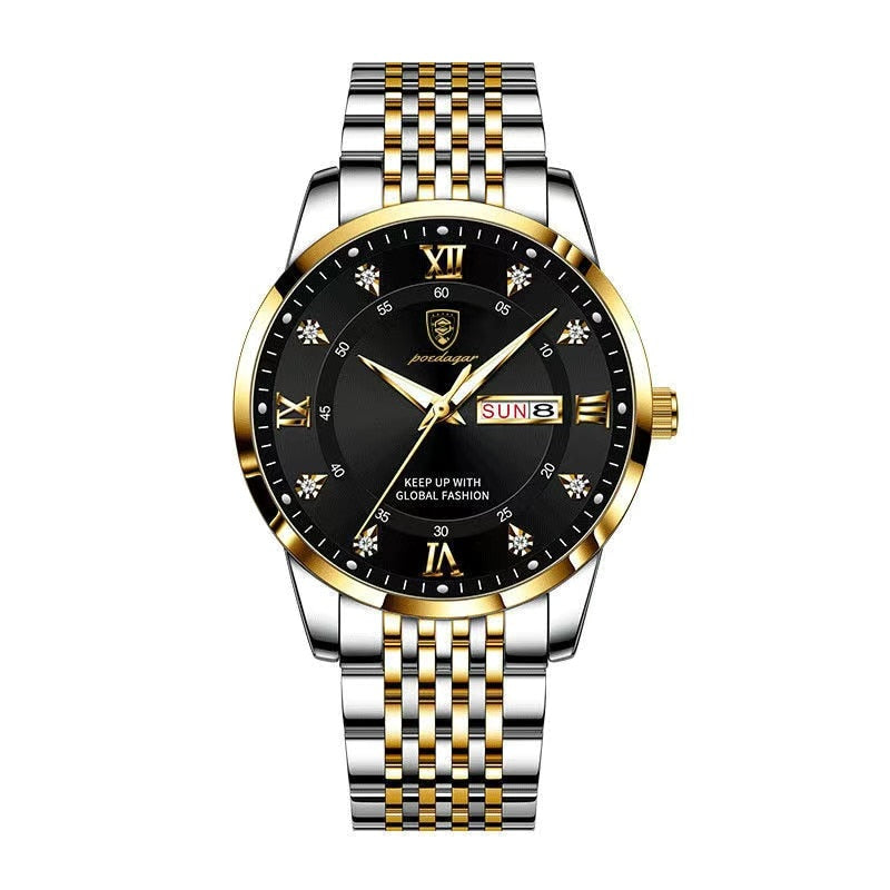 MONTRE ÉTANCHE, BRACELET EN ACIER INOXYDABLE POUR HOMMES