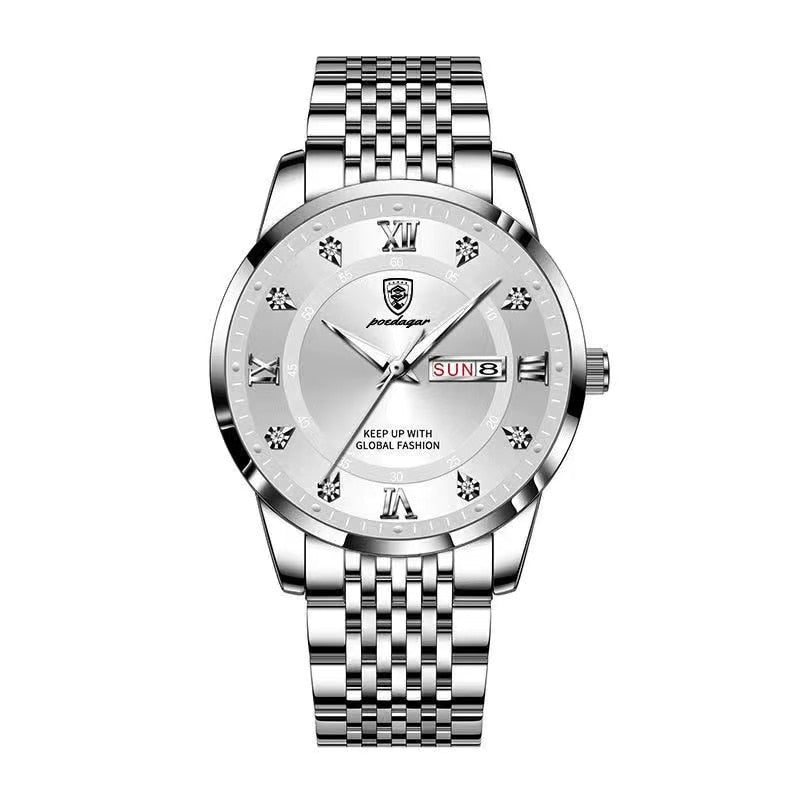 MONTRE ÉTANCHE, BRACELET EN ACIER INOXYDABLE POUR HOMMES