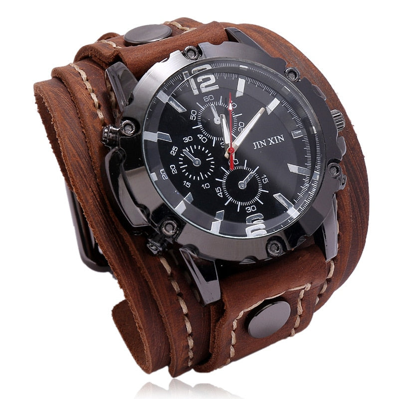 MONTRE HOMMES EN CUIR, STYLE RÉTRO