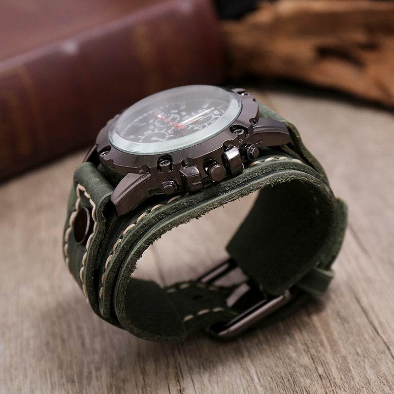 MONTRE HOMMES EN CUIR, STYLE RÉTRO