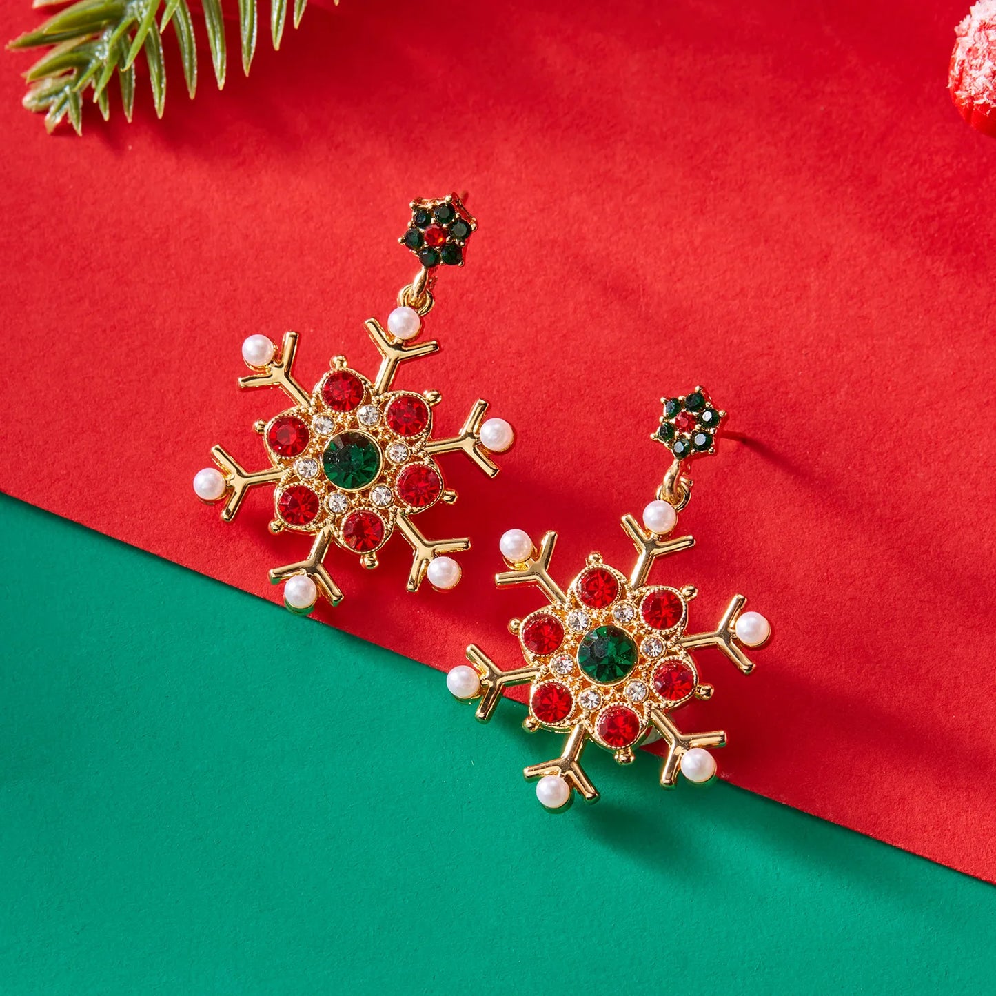 Boucles d'oreilles en forme de flocon de neige