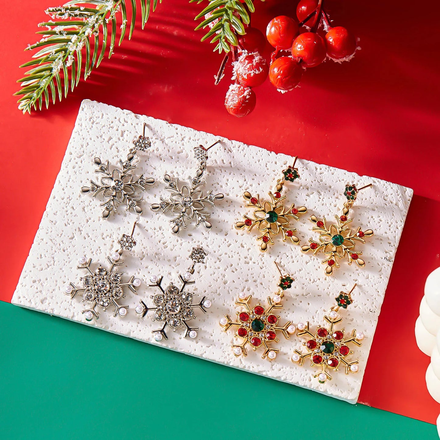Boucles d'oreilles en forme de flocon de neige