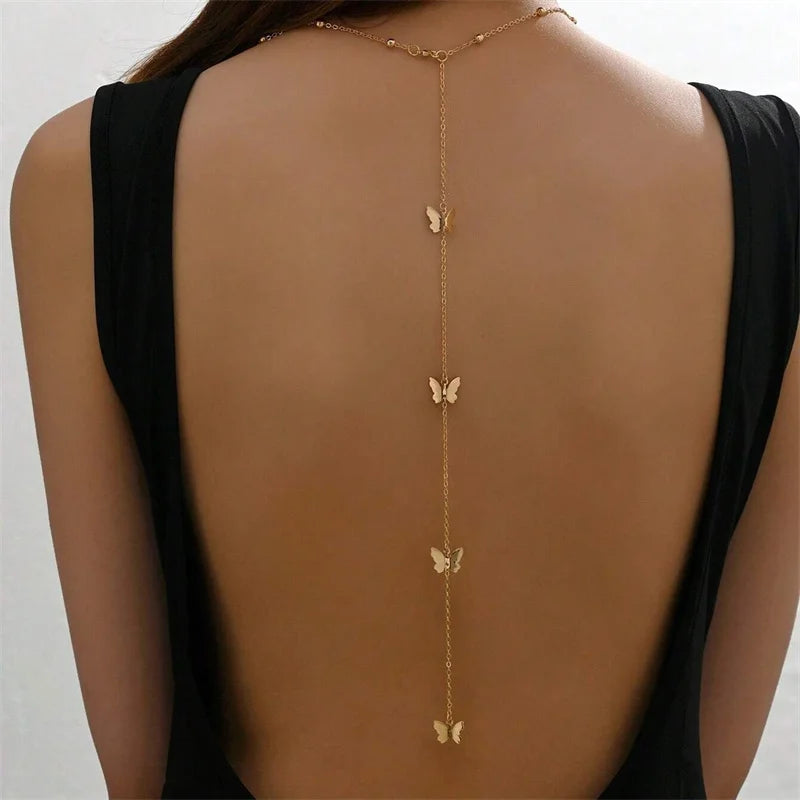 Collier papillon à dos nu