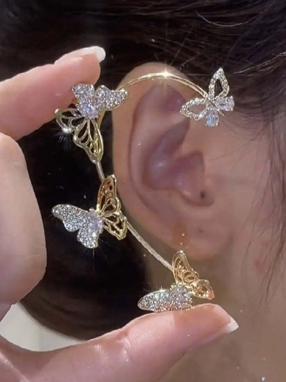 Clip d'oreille doré pour femme