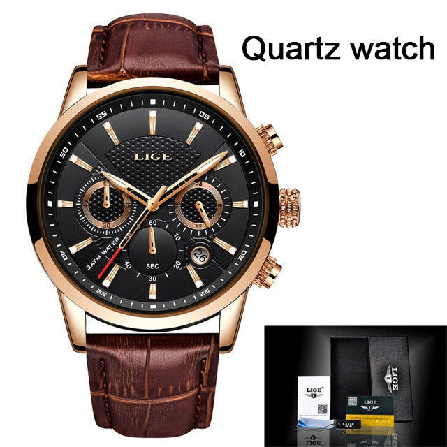 MONTRE BRACELET EN CUIR POUR HOMMES