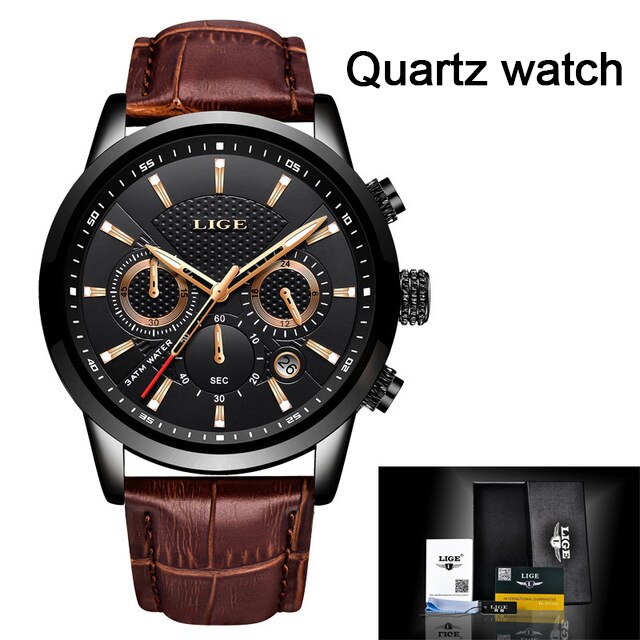 MONTRE BRACELET EN CUIR POUR HOMMES