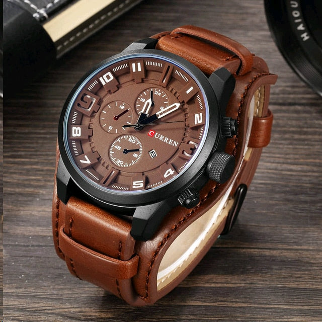 MONTRE HOMMES EN CUIR