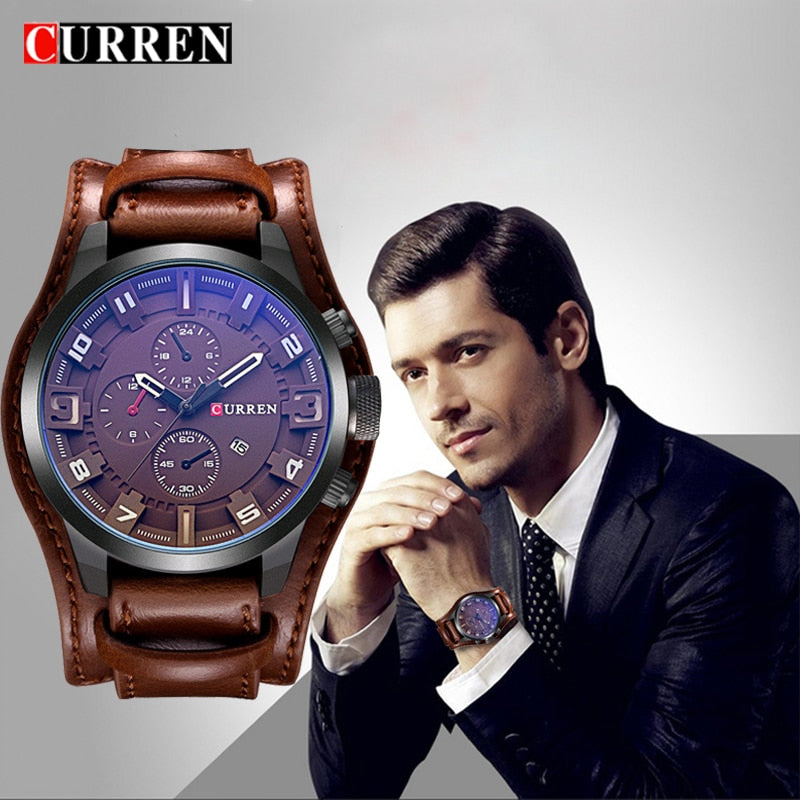 MONTRE HOMMES EN CUIR