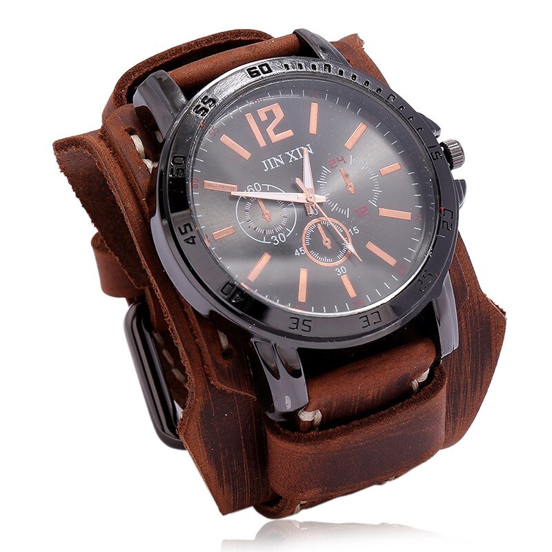 MONTRE HOMMES EN CUIR STYLE RÉTRO