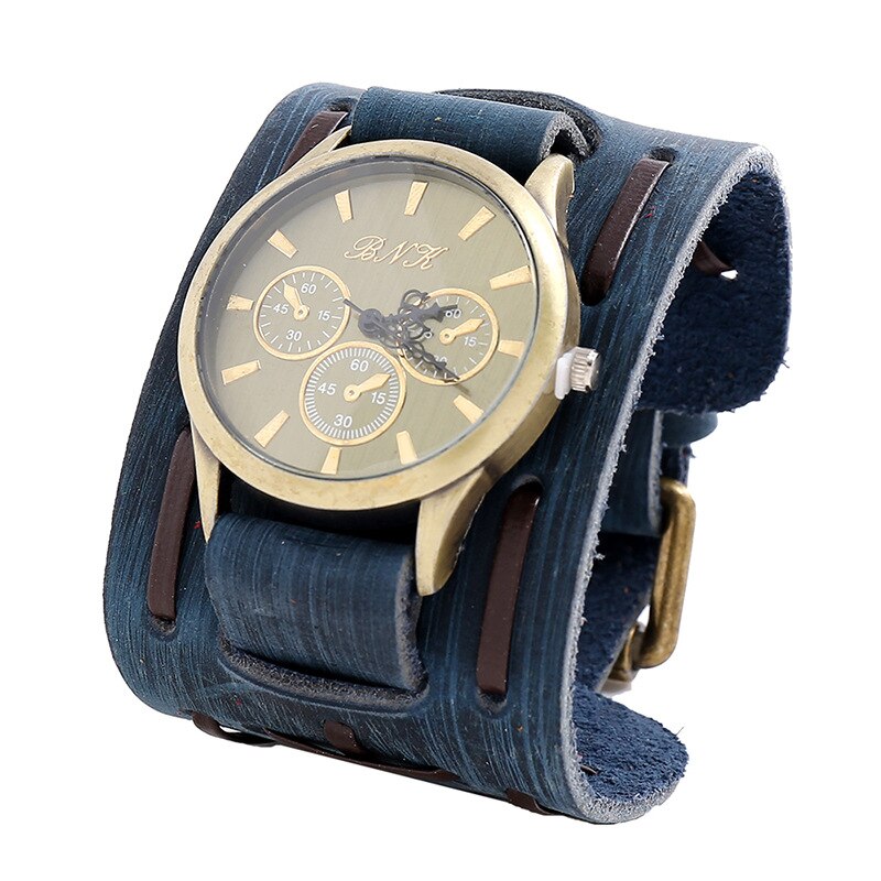 MONTRE HOMMES EN CUIR STYLE RÉTRO