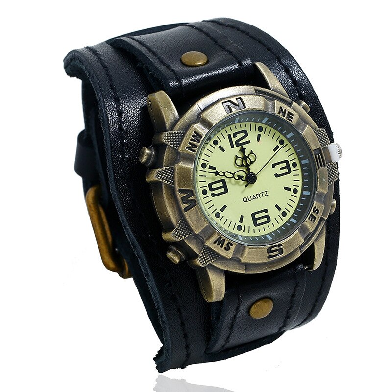 MONTRE HOMMES EN CUIR STYLE RÉTRO