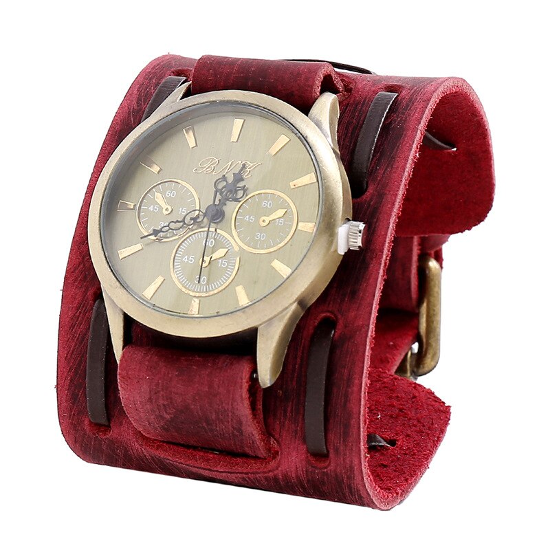 MONTRE HOMMES EN CUIR STYLE RÉTRO