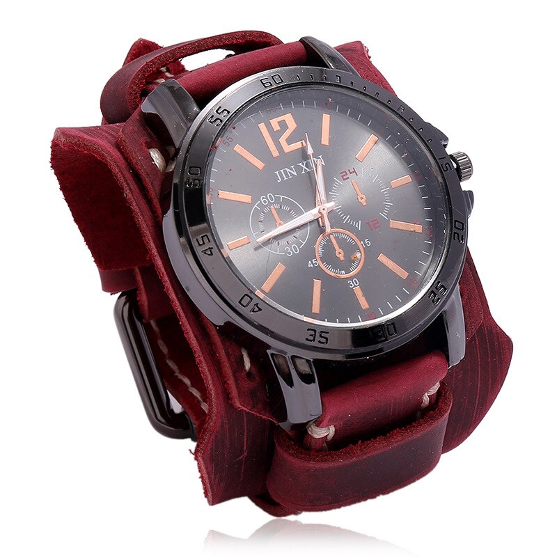 MONTRE HOMMES EN CUIR STYLE RÉTRO