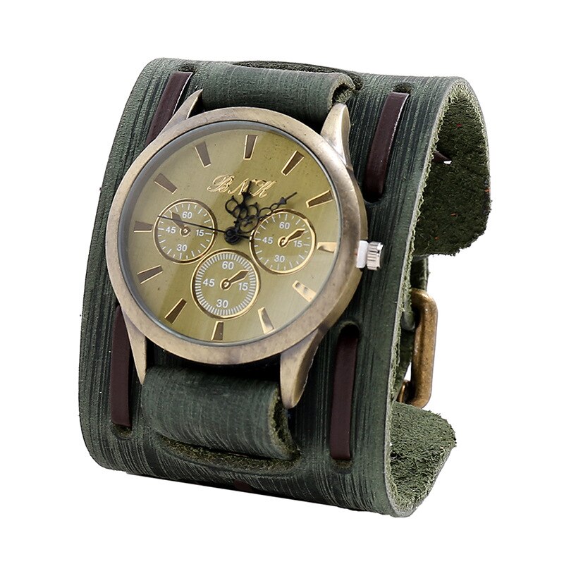 MONTRE HOMMES EN CUIR STYLE RÉTRO