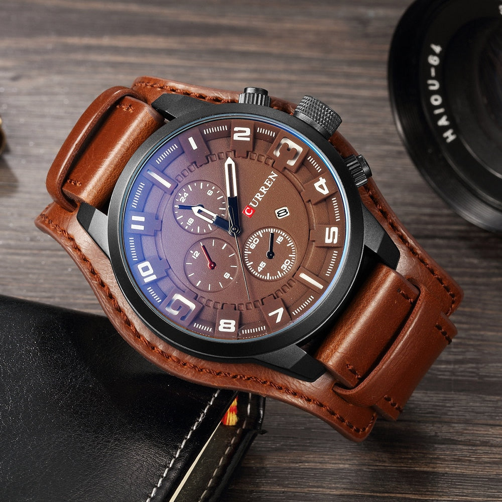 MONTRE HOMMES EN CUIR