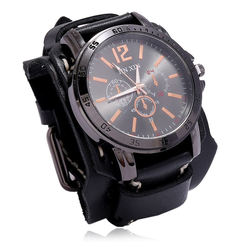 MONTRE HOMMES EN CUIR STYLE RÉTRO